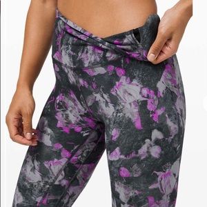 Lululemon purple floral yoga pants